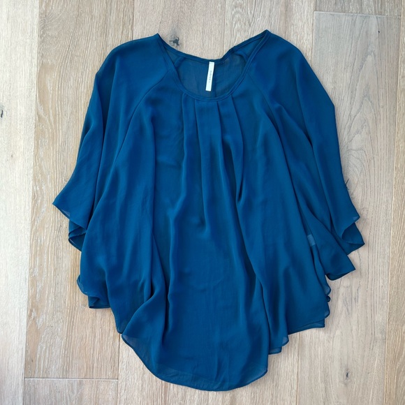 Sheer Navy Blue High Low Shrug Blouse | Poshmark - Picture 6 of 10